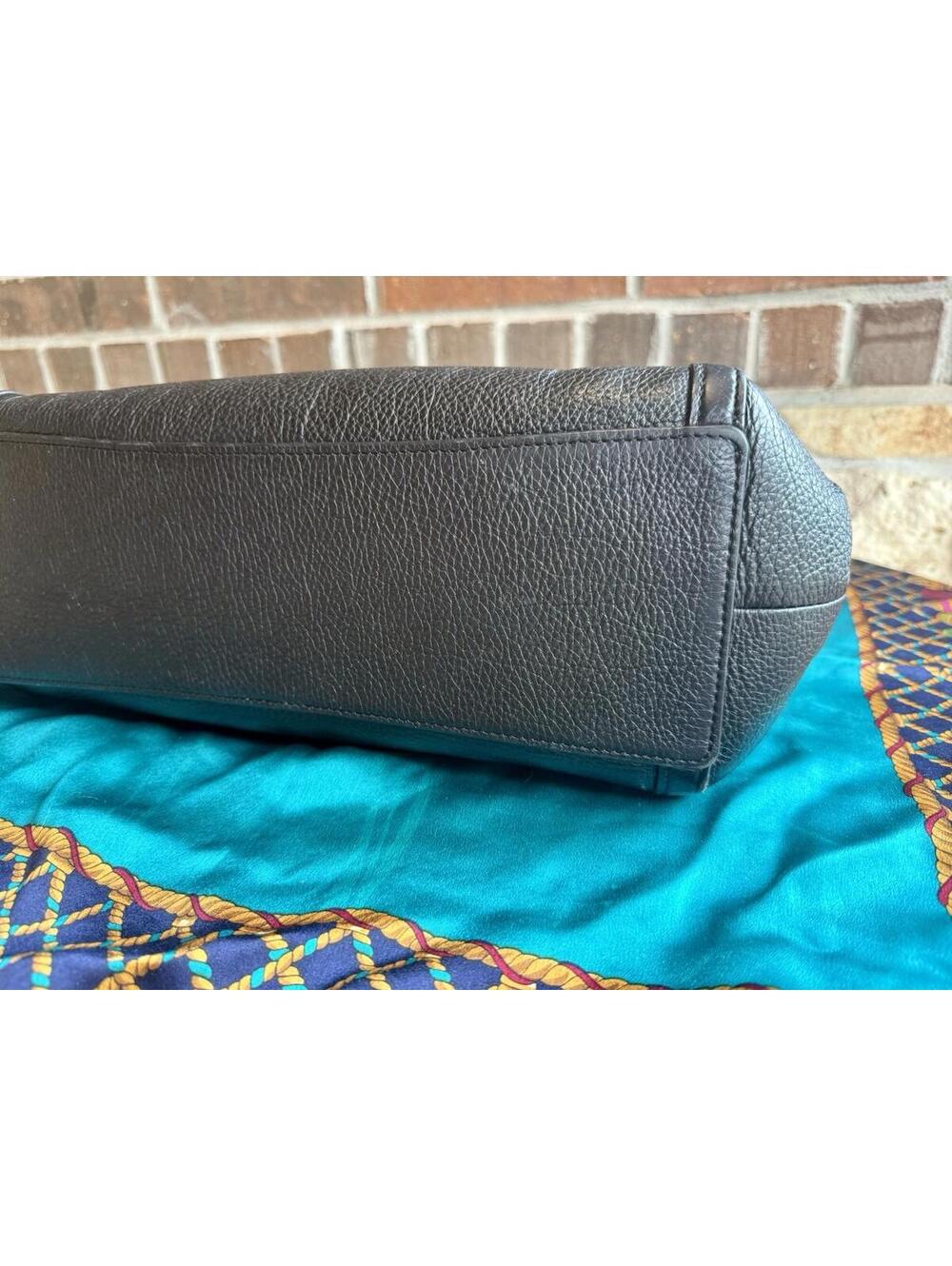 ✨👜 Coach Kristy Shoulder Bag Black Refined Pebble Leather C6231 Excellent Cond. - Picture 12 of 15